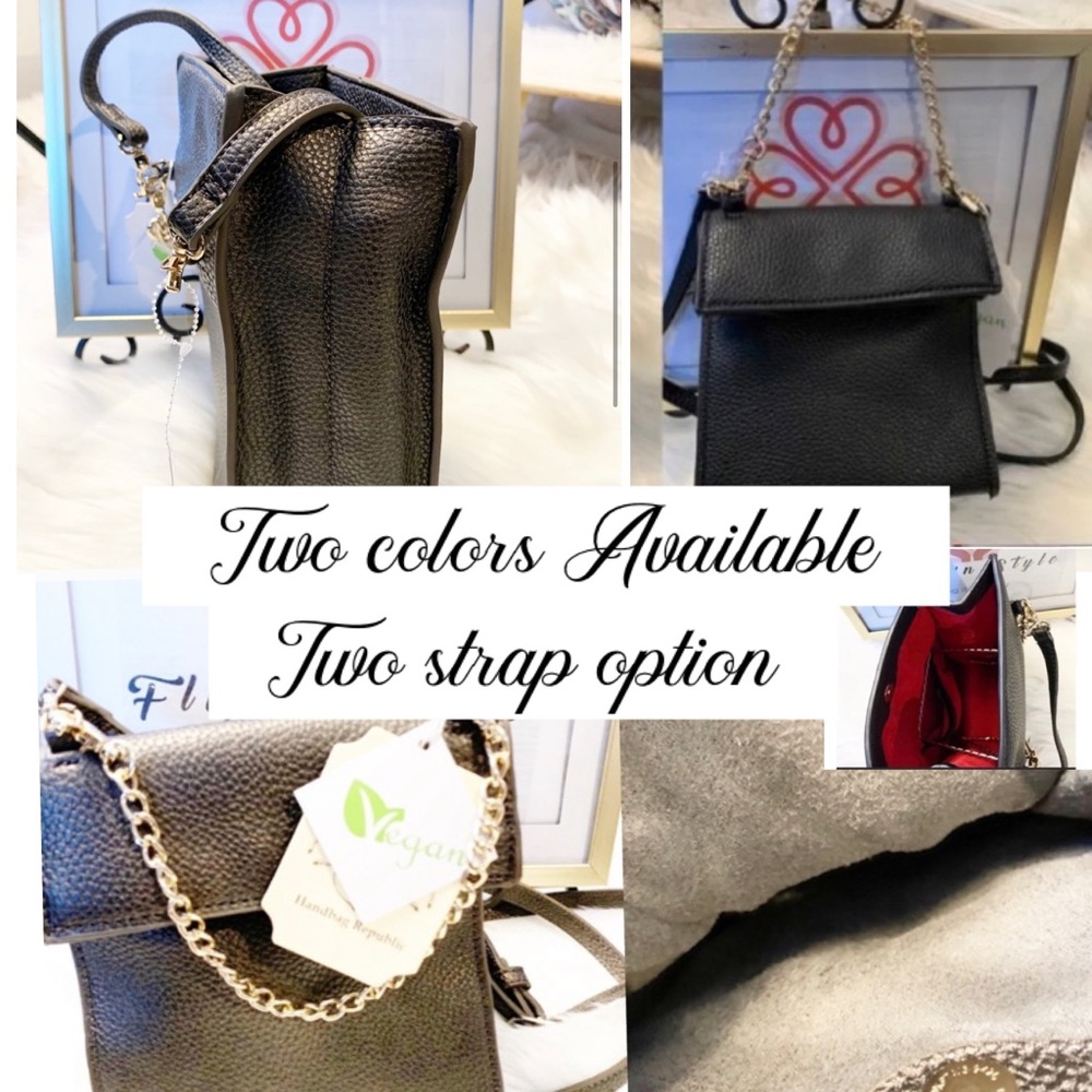 NWT Vegan 2 handle Bag with Suede Interior